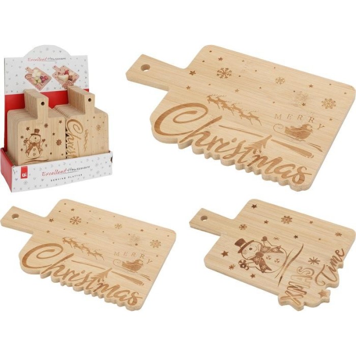 VASSOIO LEGNO XMAS 22X14CM 2AS